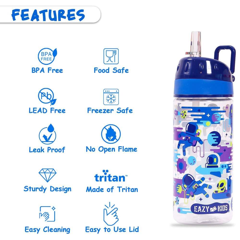 Eazy Kids - Astronauts Lunch Box & Water Bottle 420ml W/ Snack Box