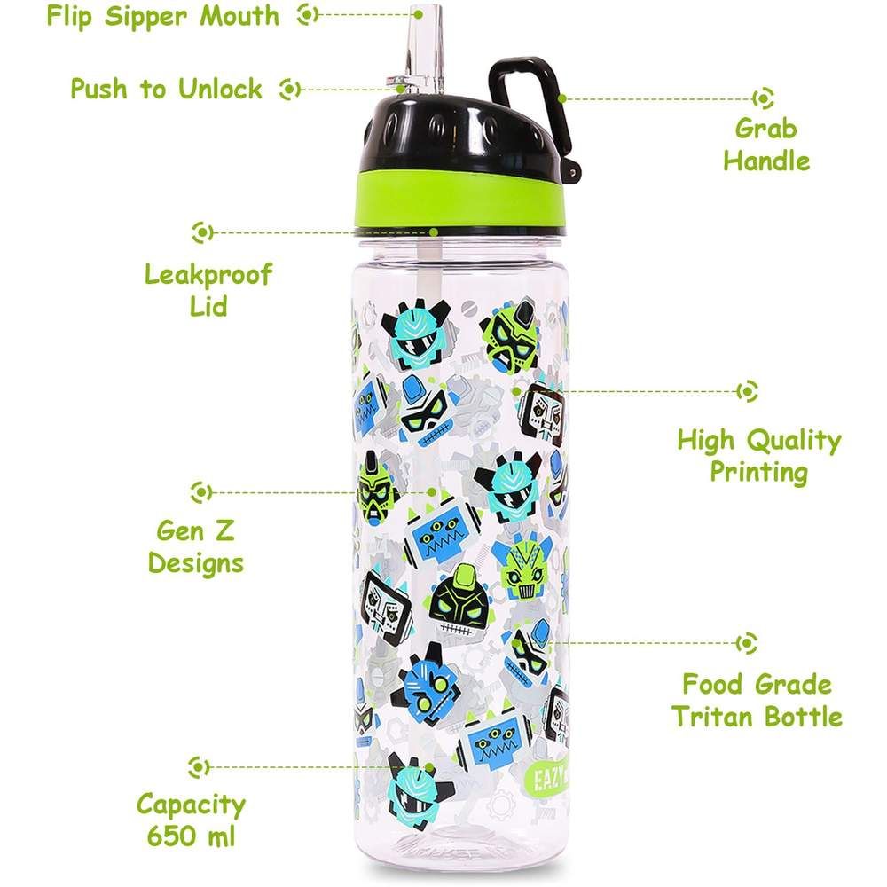 Eazy Kids - Gen Z Lunch Box & Water Bottle 650ml W/ Snack Box