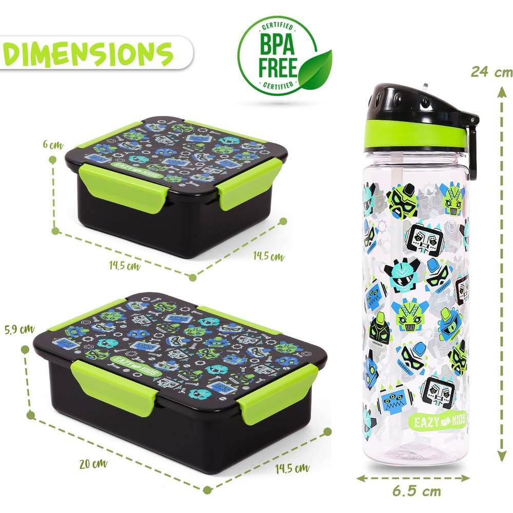 Eazy Kids - Gen Z Lunch Box & Water Bottle 650ml W/ Snack Box