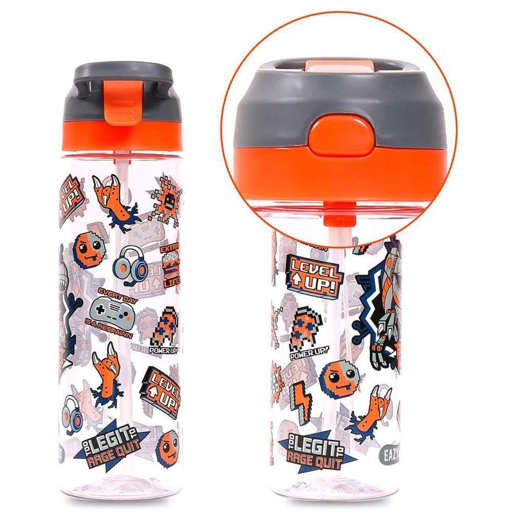 Eazy Kids - Gen Z Lunch Box & Water Bottle 750ml W/ Snack Box - Grey