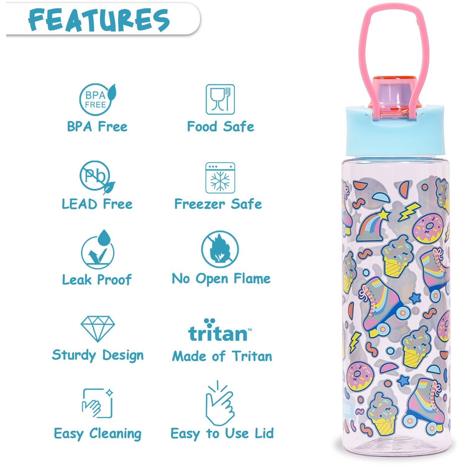 Eazy Kids - Gen Z Skater Lunch Box & Water Bottle 750nl W/ Snack Box