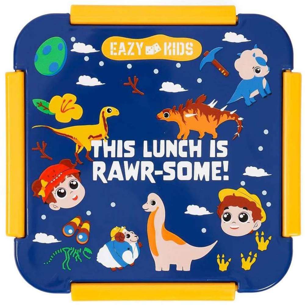 Eazy Kids - T-Rex Lunch Box Set 2pcs - Blue