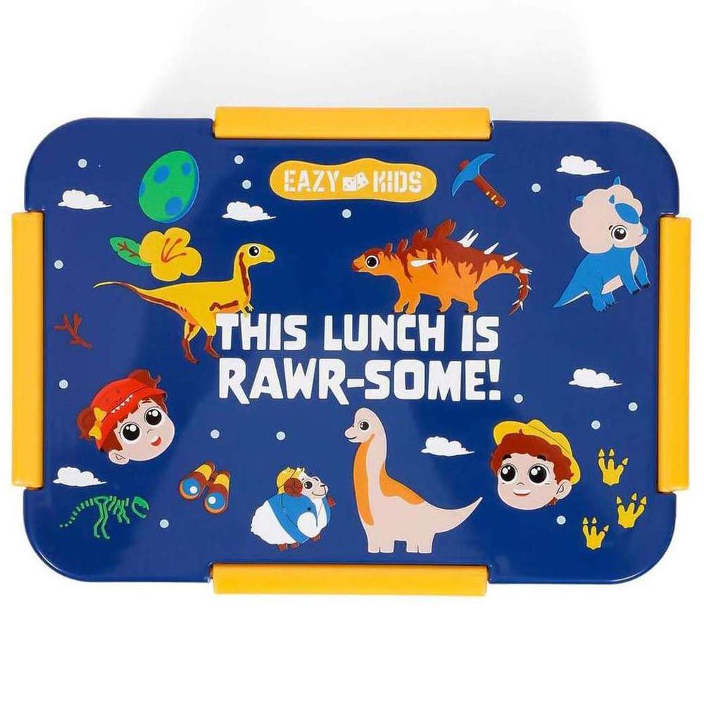 Eazy Kids - T-Rex Lunch Box Set 2pcs - Blue