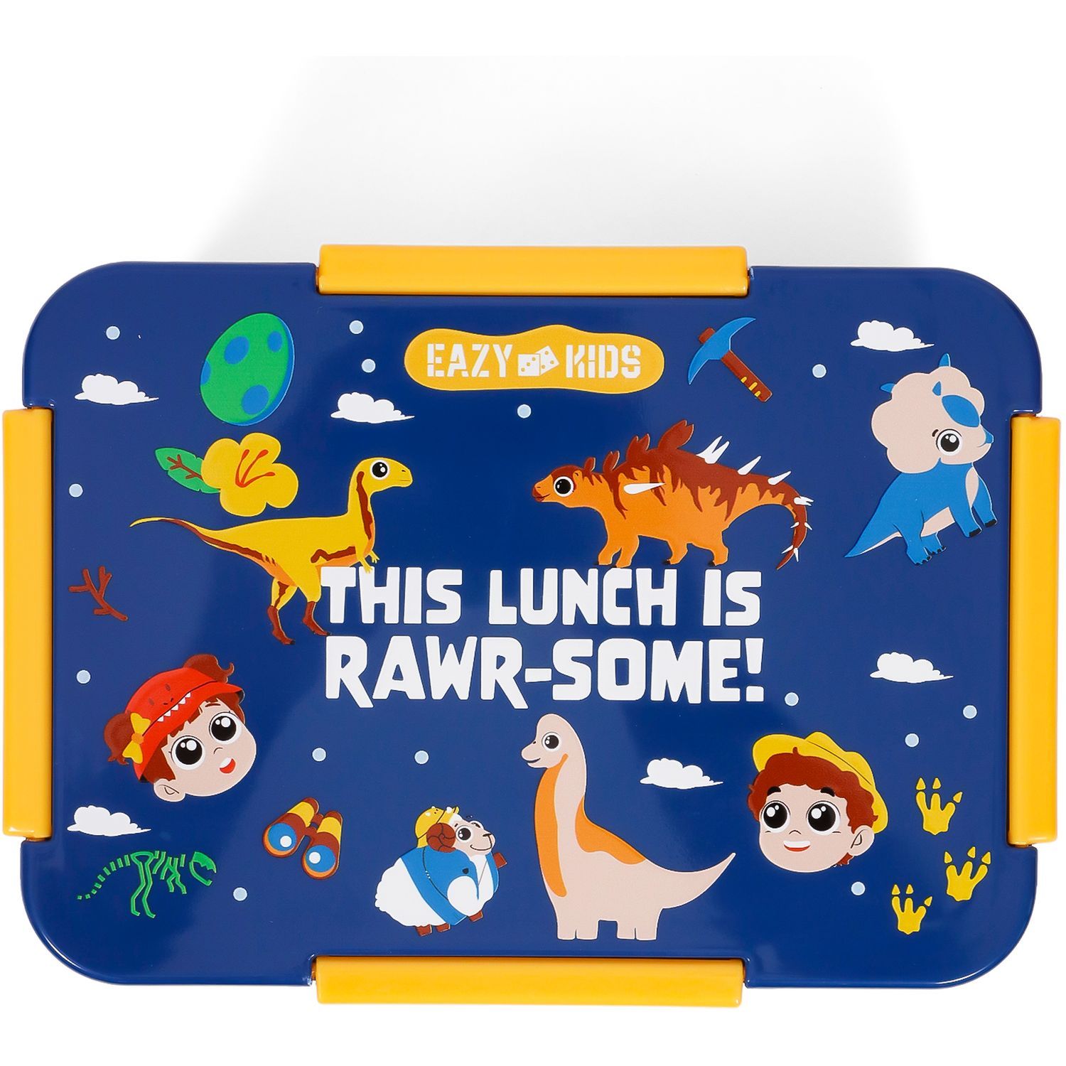 Eazy Kids - T-Rex Lunch Box Set 2pcs - Blue