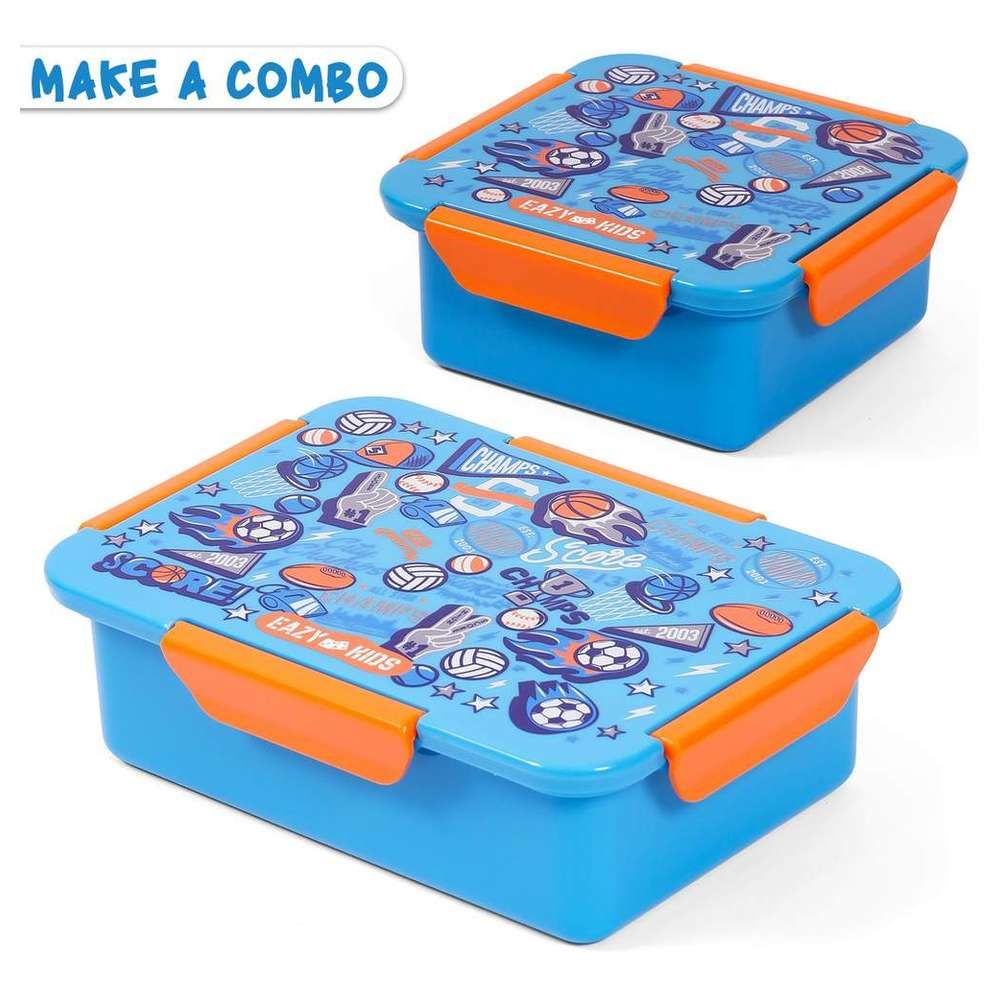 Eazy Kids - Soccer Lunch Box Set 2pcs - Blue