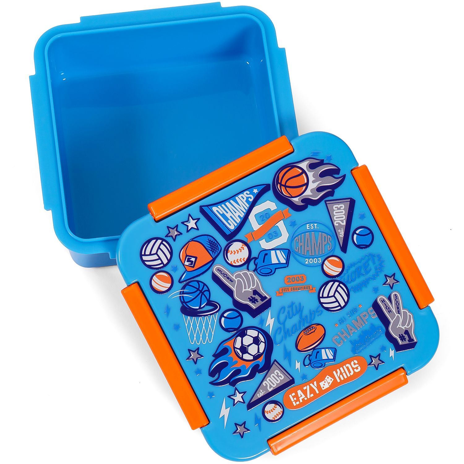 Eazy Kids - Soccer Lunch Box Set 2pcs - Blue