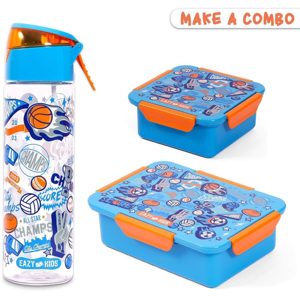 Eazy Kids - Soccer Lunch Box Set 2pcs - Blue