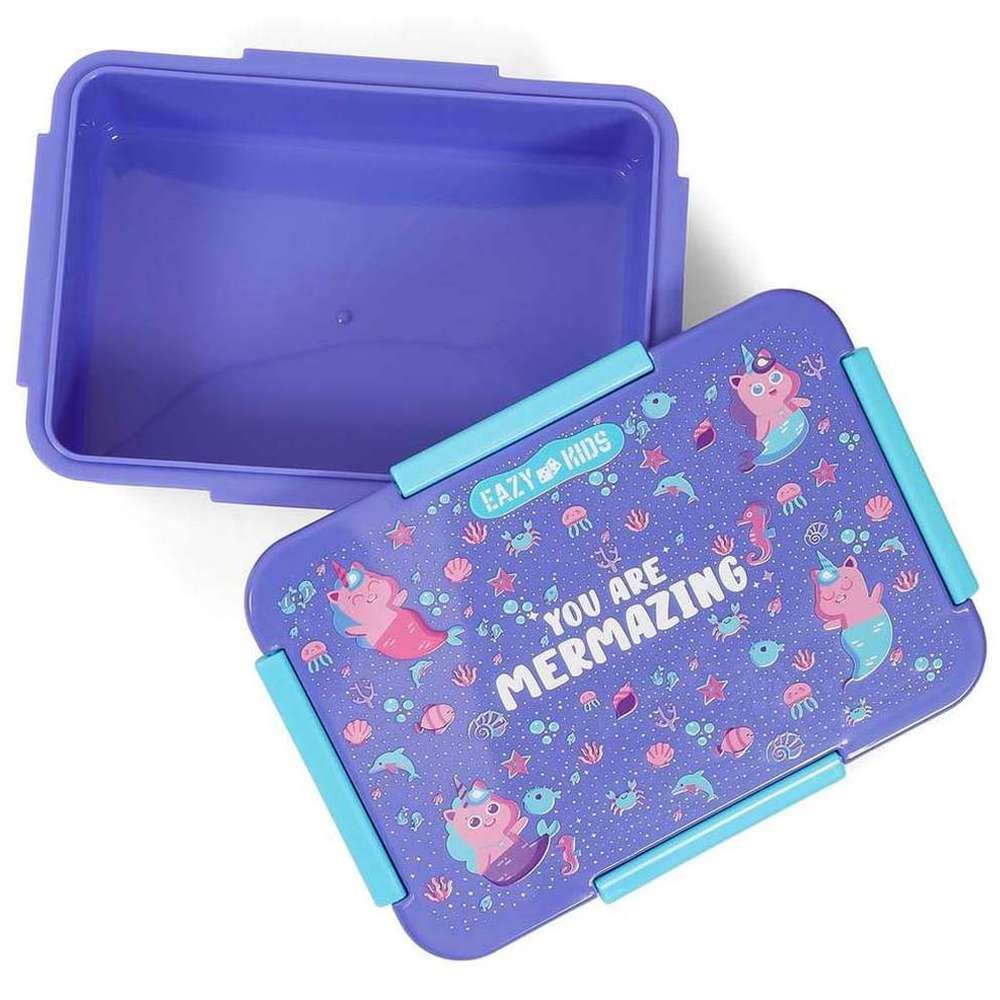 Eazy Kids - Mermaid Lunch Box Set 2pcs - Purple