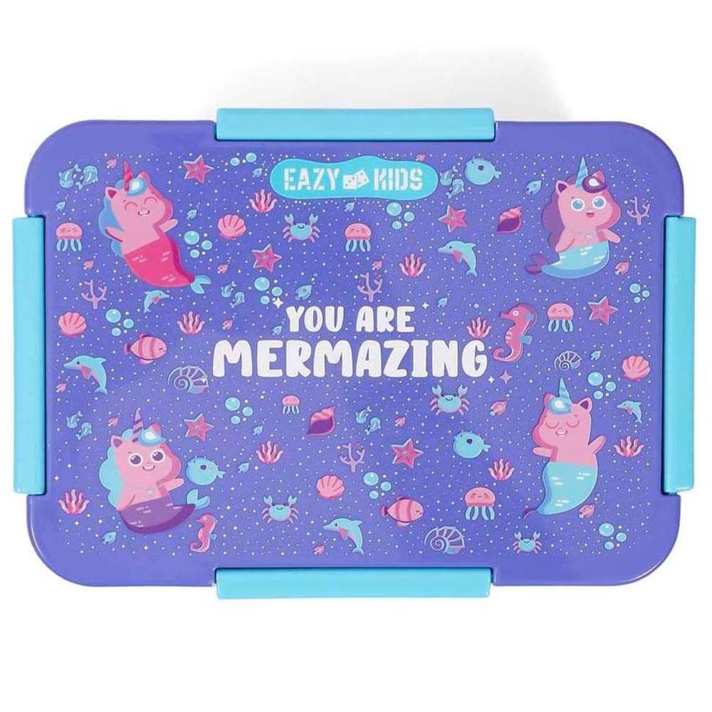 Eazy Kids - Mermaid Lunch Box Set 2pcs - Purple