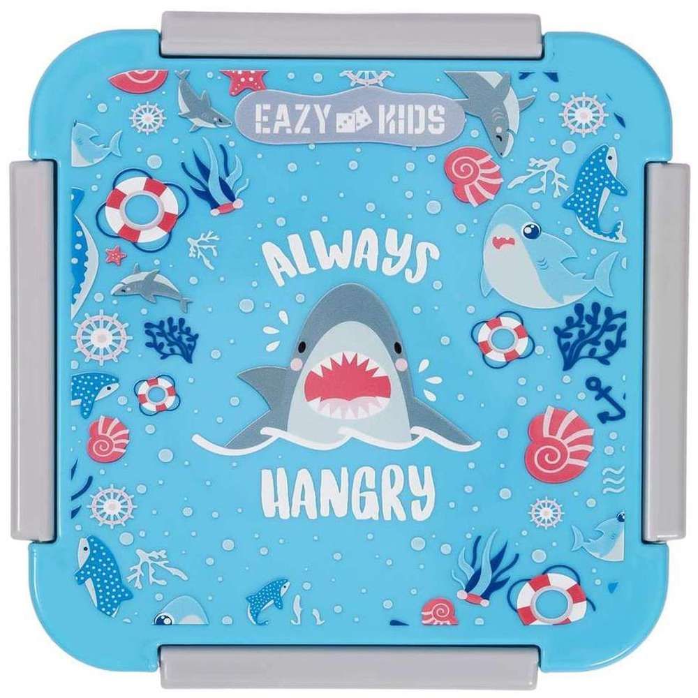 Eazy Kids - Shark Lunch Box Set 2pcs - Blue