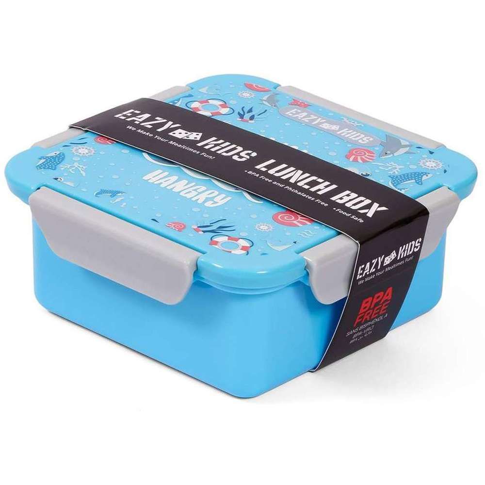 Eazy Kids - Shark Lunch Box Set 2pcs - Blue