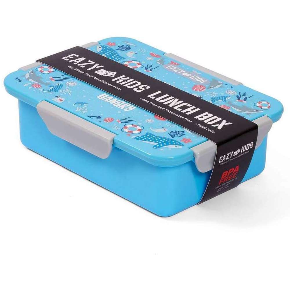 Eazy Kids - Shark Lunch Box Set 2pcs - Blue