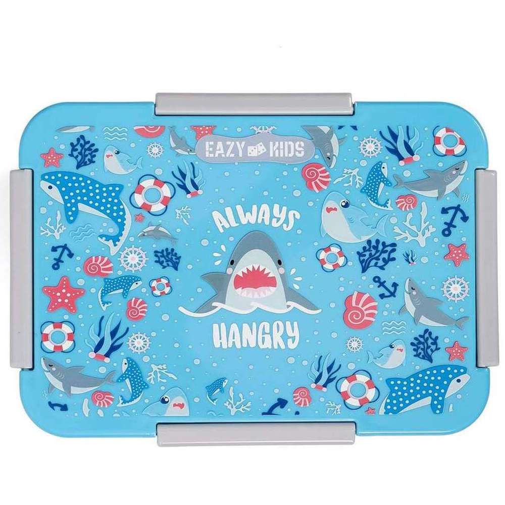 Eazy Kids - Shark Lunch Box Set 2pcs - Blue