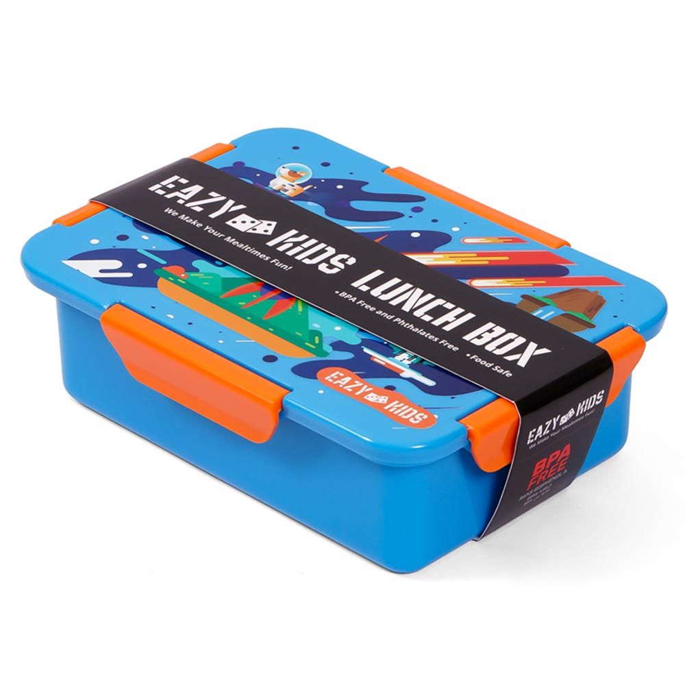 Eazy Kids - Space Lunch Box Set 2pcs - Blue