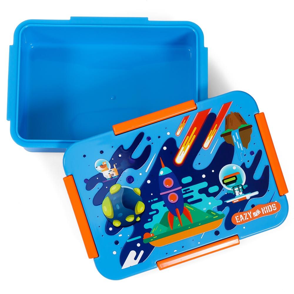 Eazy Kids - Space Lunch Box Set 2pcs - Blue