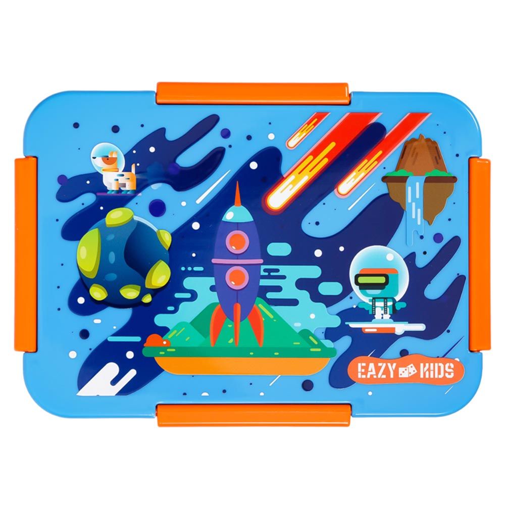 Eazy Kids - Space Lunch Box Set 2pcs - Blue