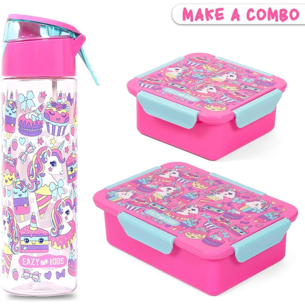 Eazy Kids - Unicorn Desert Lunch Box Set 2pcs - Pink