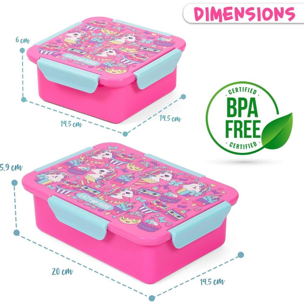 Eazy Kids - Unicorn Desert Lunch Box Set 2pcs - Pink