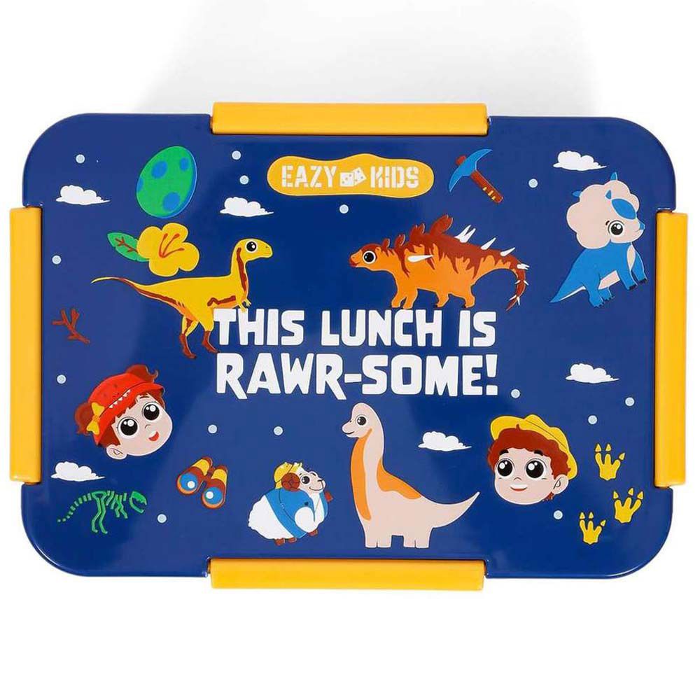 Eazy Kids - T-Rex Lunch Box & Tritan Water Bottle 450ml - Blue