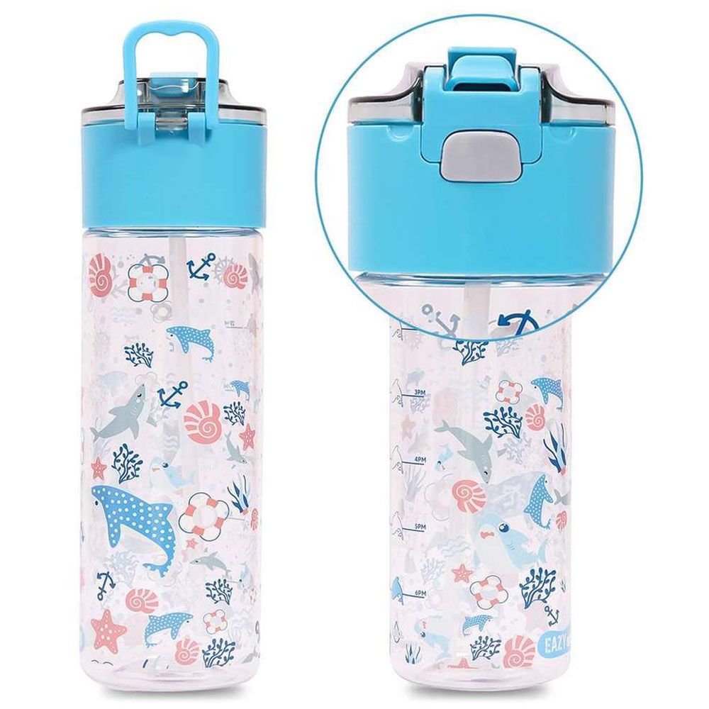 Eazy Kids - Shark Lunch Box & Tritan Water Bottle 450ml - Blue