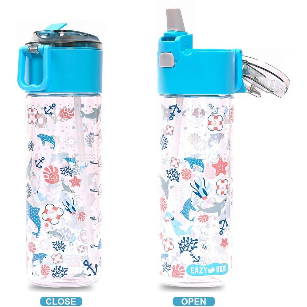 Eazy Kids - Shark Lunch Box & Tritan Water Bottle 450ml - Blue