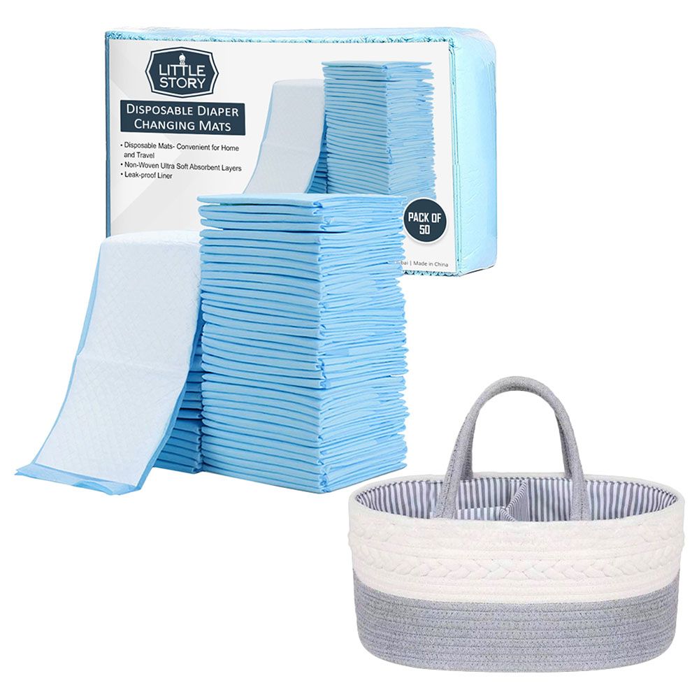 Little Story - Diaper Caddy With Changing Mats - Pack Of 50