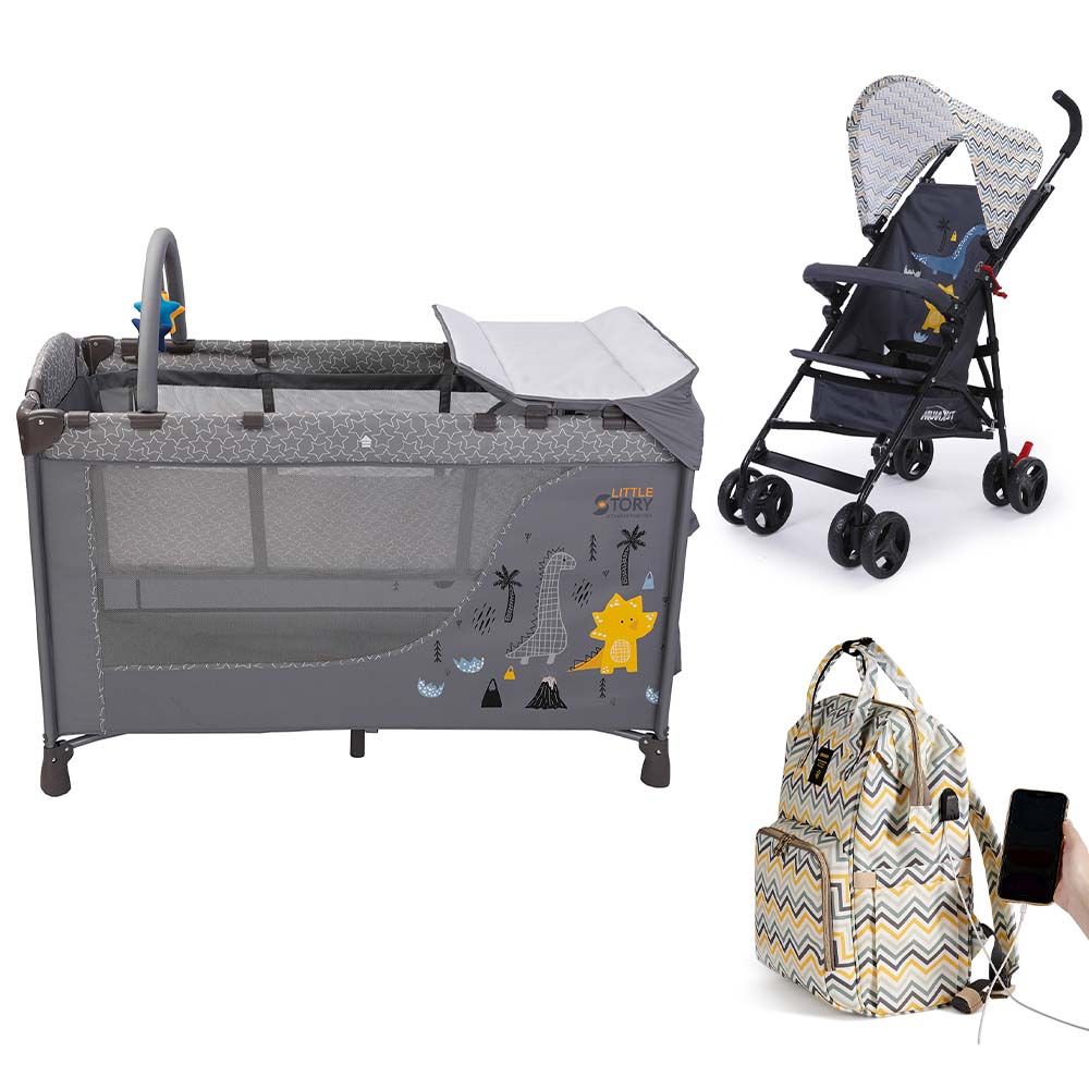 Little Story - Playard, Stroller & Diaper Bag Set