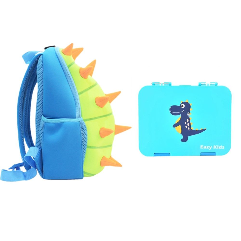 Eazy Kids - Spiky Dinosaur Bento School Set - Green