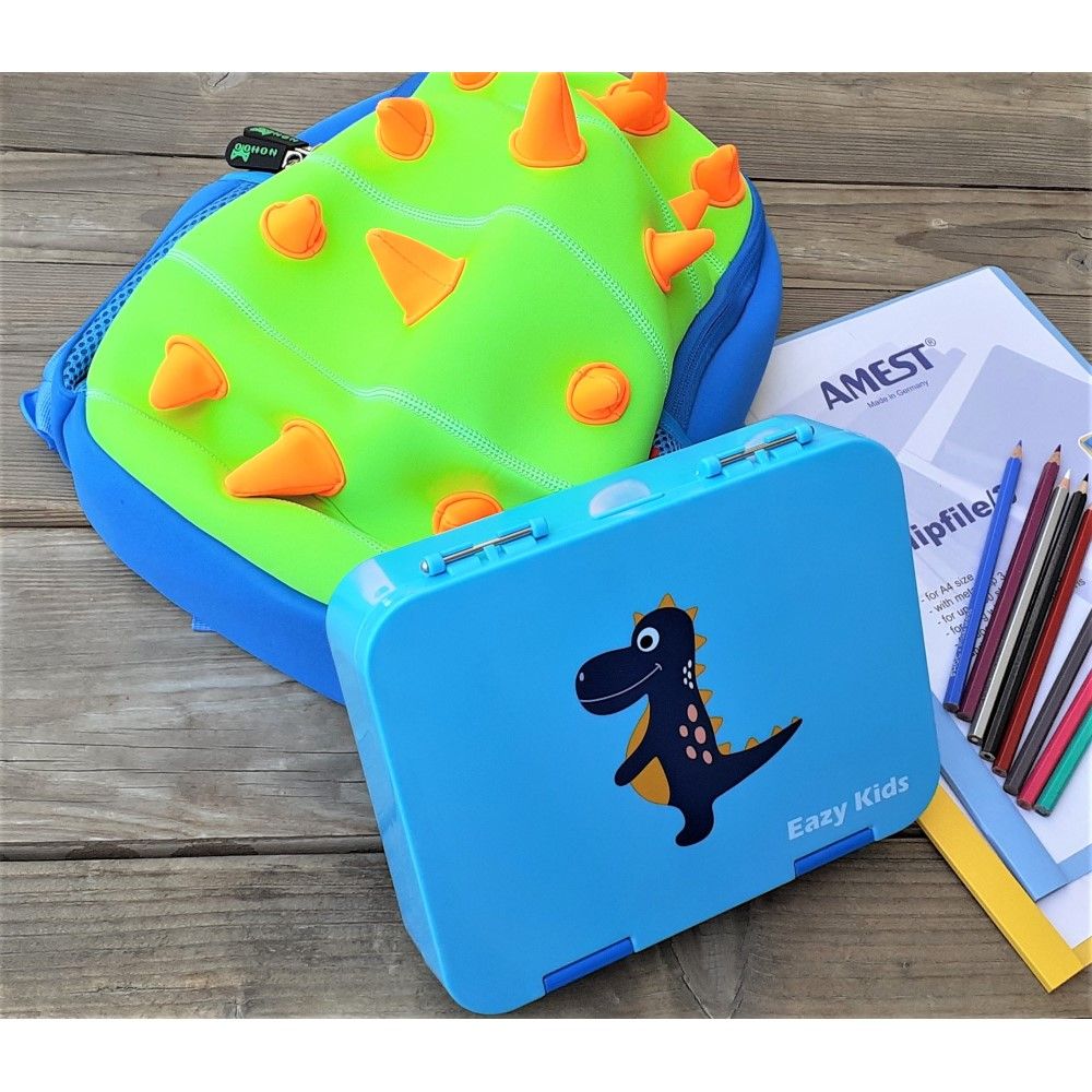 Eazy Kids - Spiky Dinosaur Bento School Set - Green