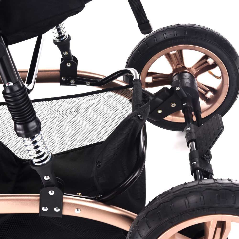 Teknum 3-in-1 Pram Stroller Story - Wine + Infant Car Seat