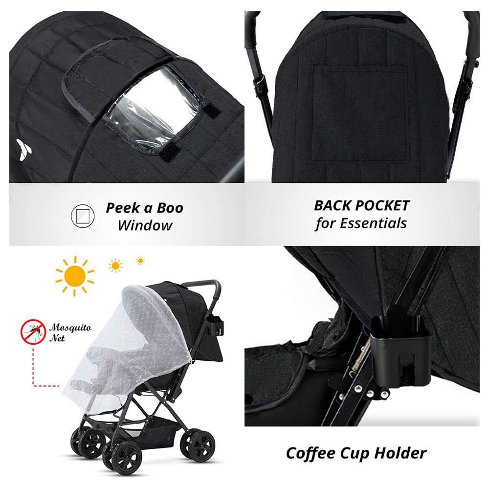 Teknum - Look At Me Stroller W/ Diaper Bag & Accessories - Black