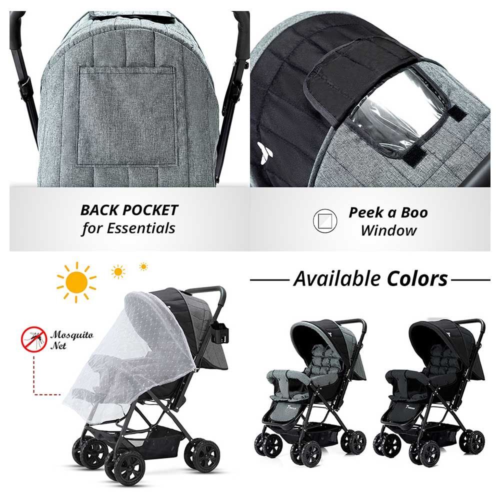 Teknum - Look At Me Stroller W/ Diaper Bag & Accessories - Grey