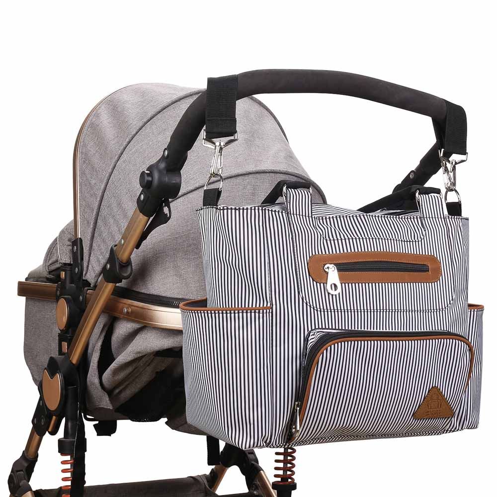 Teknum 3-In-1 Pram Stroller & Diaper Bag Bundle - Black