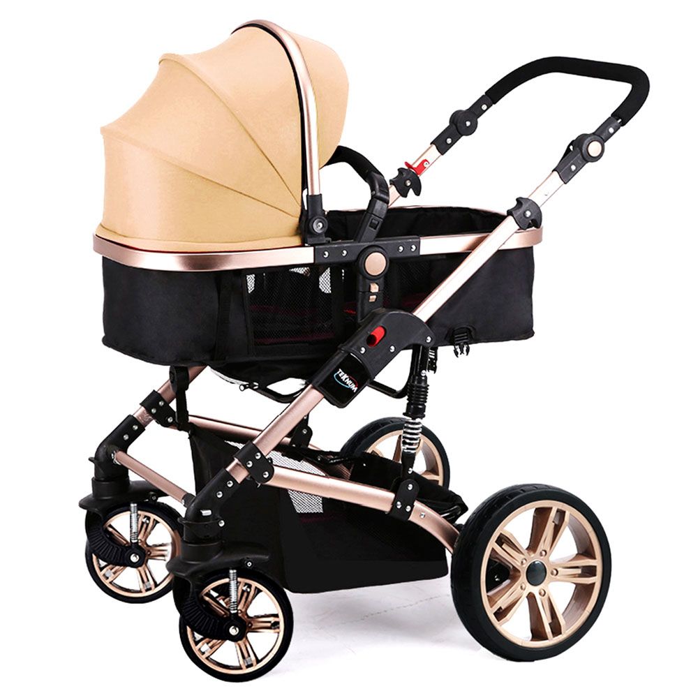 Teknum 3-In-1 Pram Stroller & Diaper Bag Bundle - Khaki