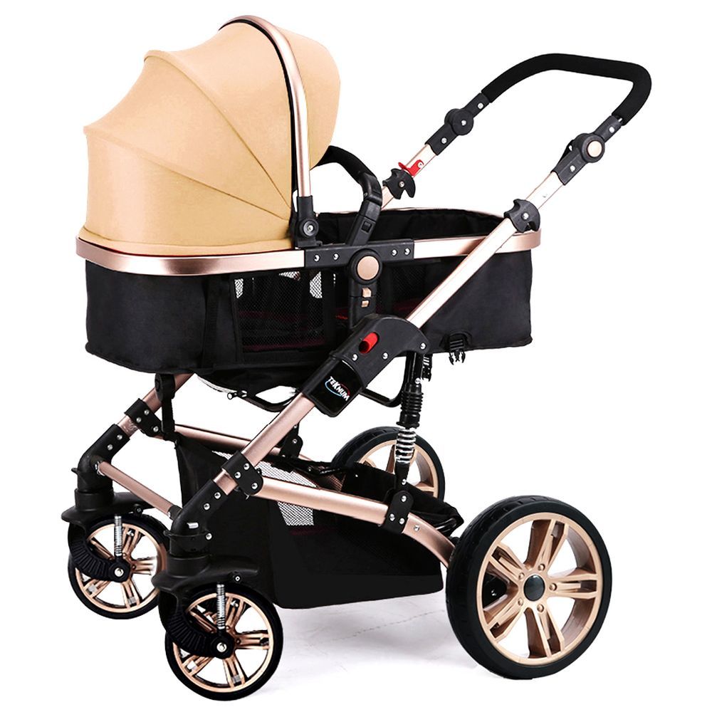 Teknum - 3-in-1 Pram Stroller W/ Sunveno Diaper Tote Bag - Khaki