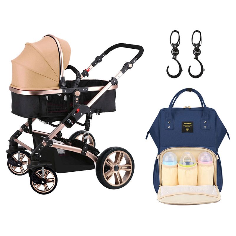 Teknum 3-in-1 Stroller Story - Khaki + Diaper Bag &Hooks