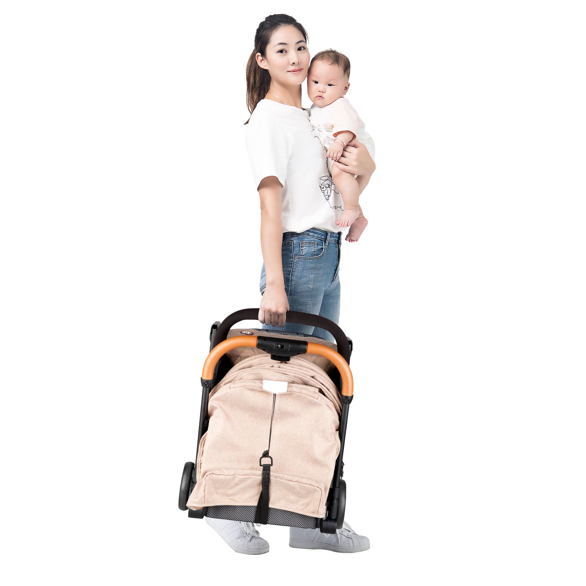 Teknum Travel Lite Stroller Khaki + Sunveno Diaper Bag