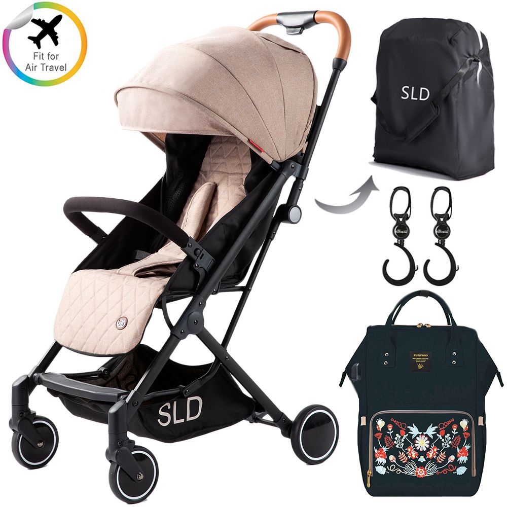 Teknum Travel Lite Stroller Khaki + Sunveno Diaper Bag