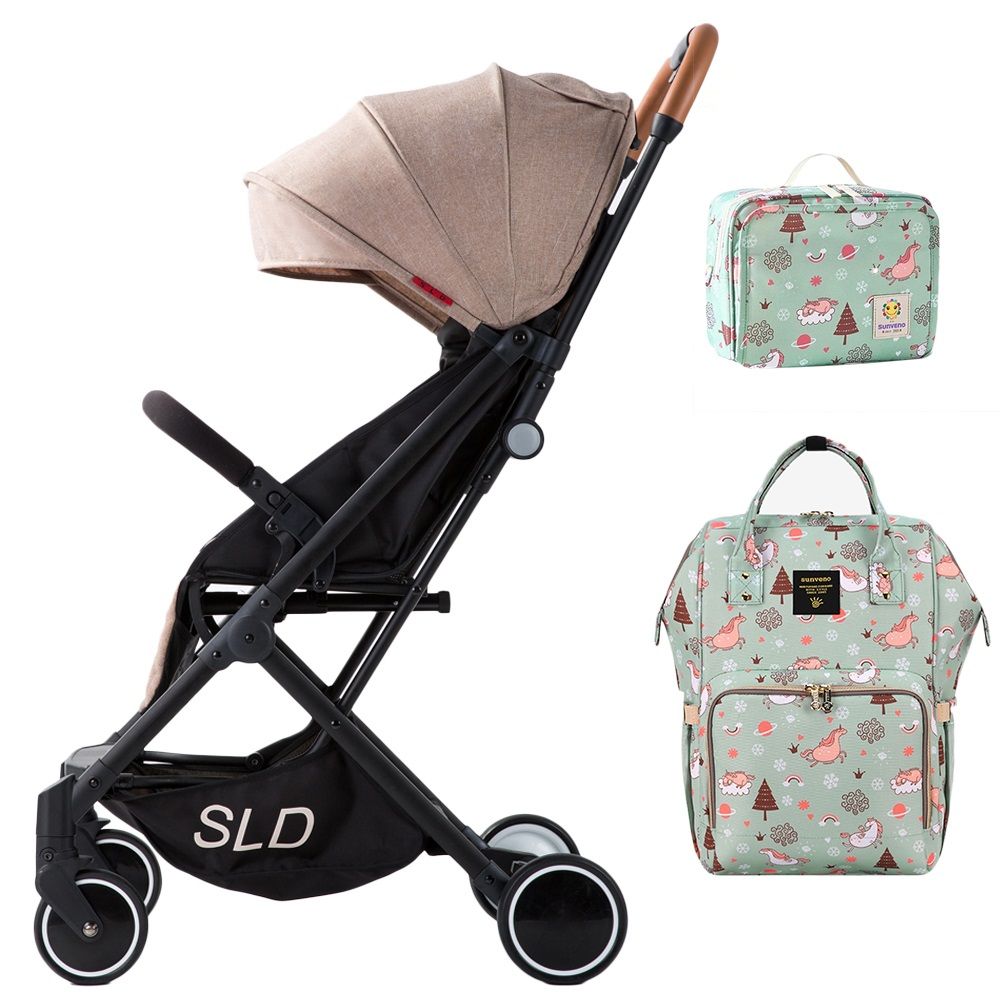 Teknum Travel Lite Stroller Khaki + Sunveno Diaper Bag Set