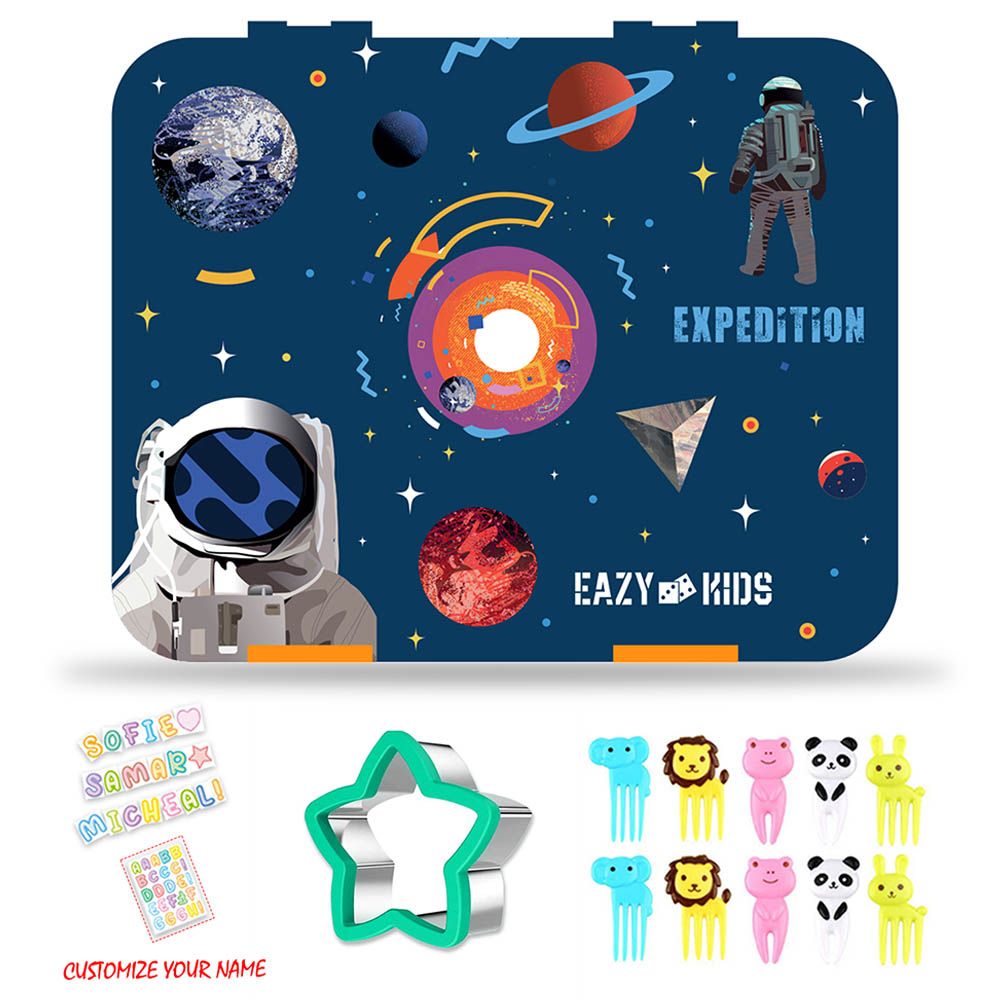 Eazy Kids - Bento Box w/ Lunch Bag & Cutter Set - Expedition Space