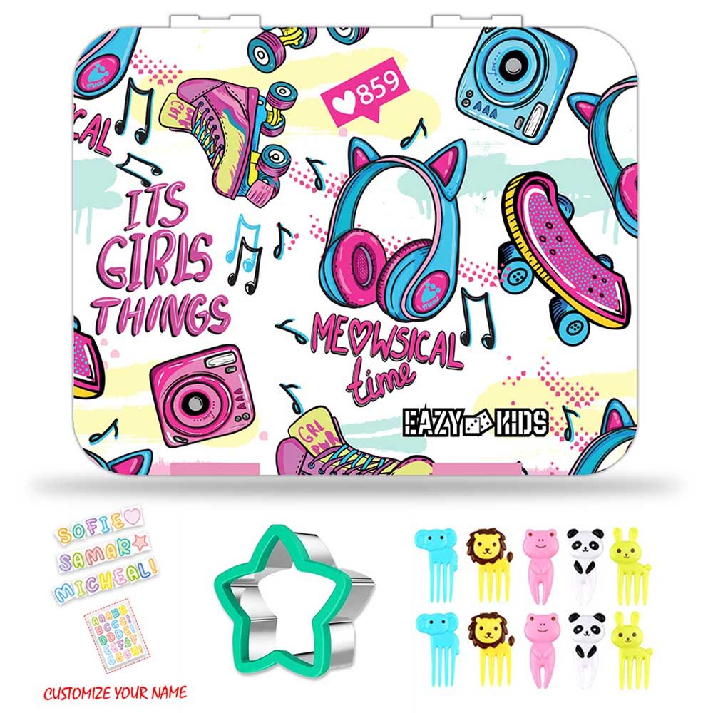 Eazy Kids - Bento Box w/ Lunch Bag & Cutter Set - Its Girls Things