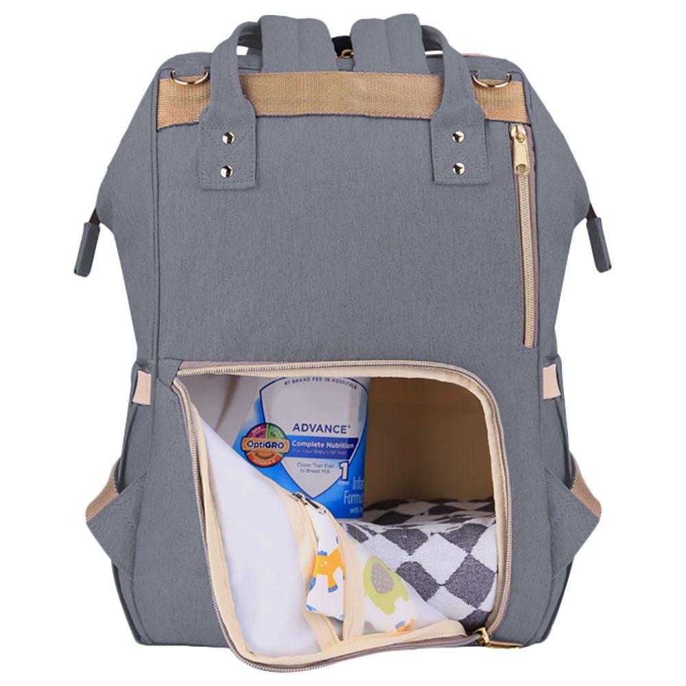 Sunveno - Diaper Bag With Usb & Diaper Caddy - Grey