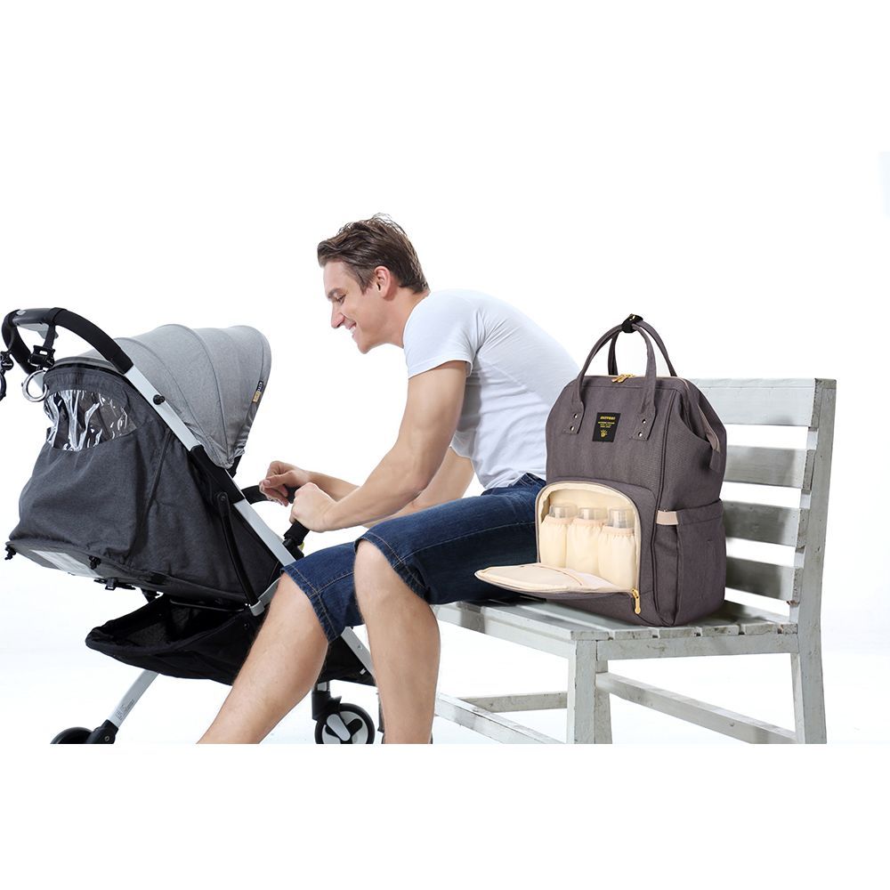 Sunveno - Mamma Diaper & Breast Pump Bottle Bag Set - Grey