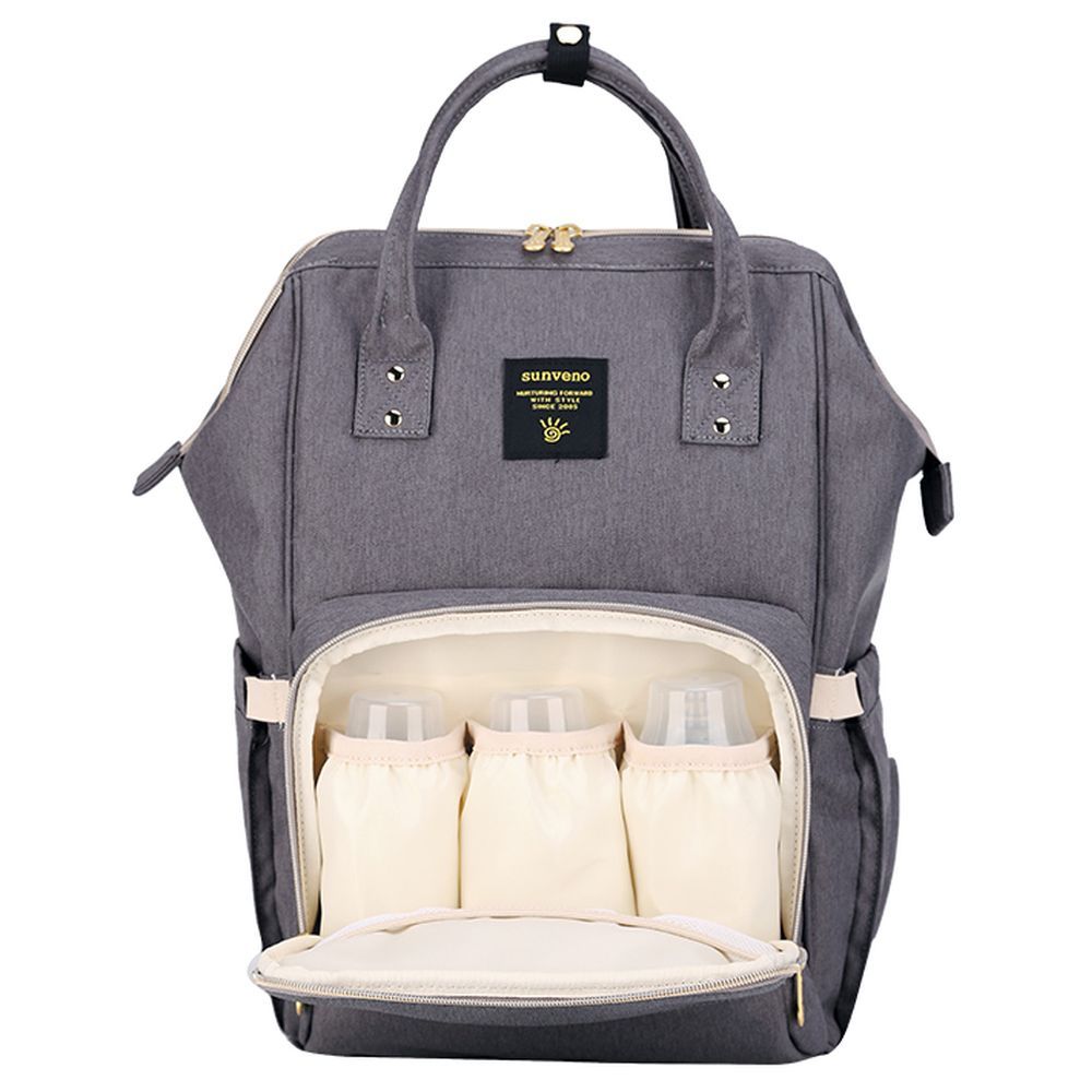 Sunveno - Mamma Diaper & Breast Pump Bottle Bag Set - Grey