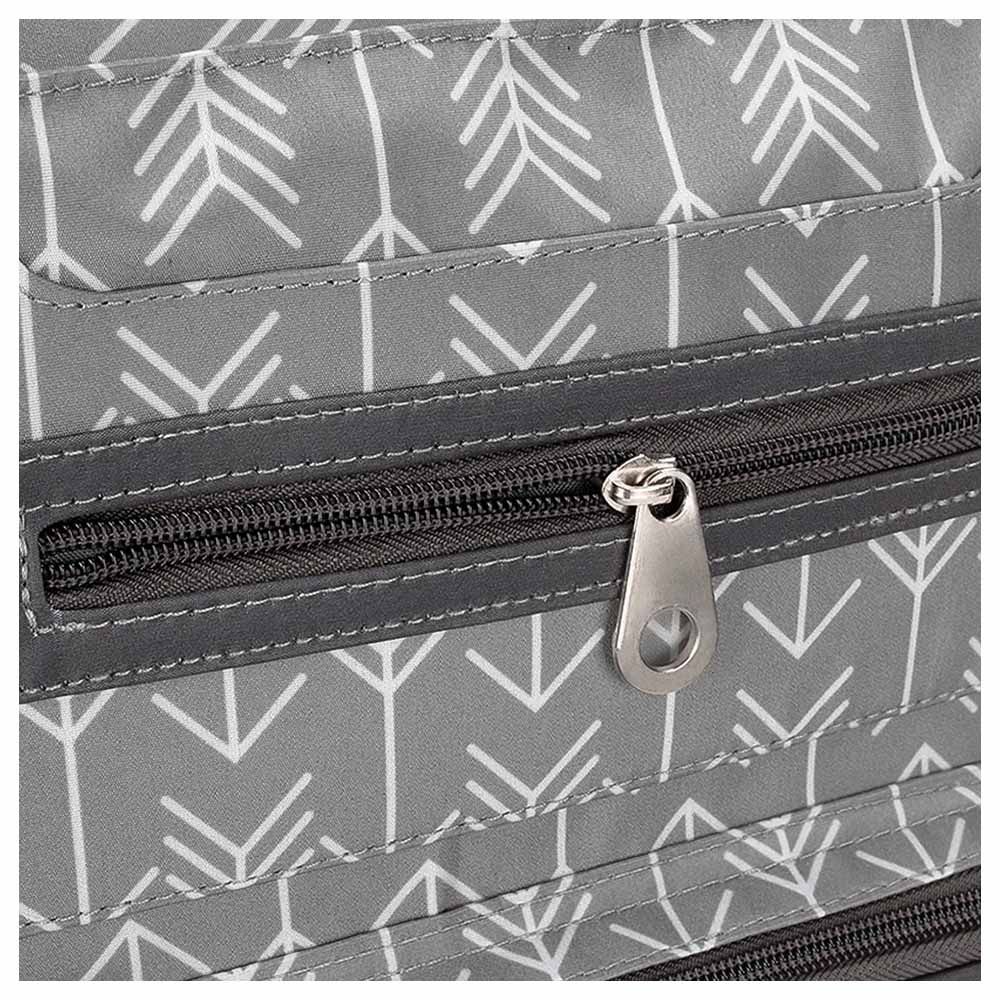 Little Story - Diaper Bag With Hooks Set - 6 Pcs - Melange Grey