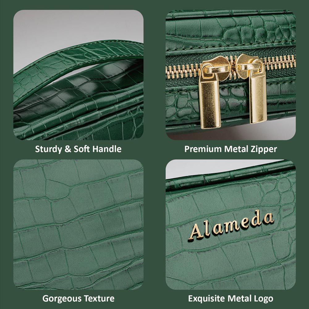 Alameda - Jewellery Organizer Case - Crocodile Green