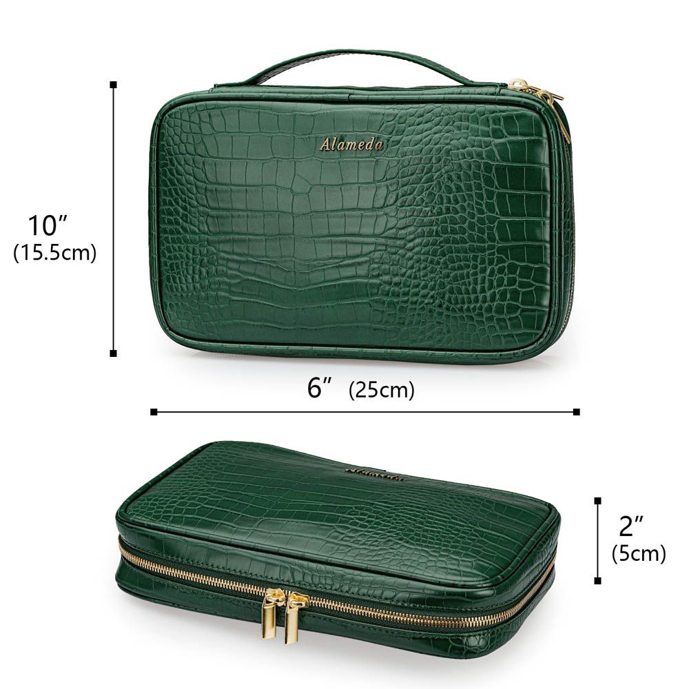 Alameda - Jewellery Organizer Case - Crocodile Green