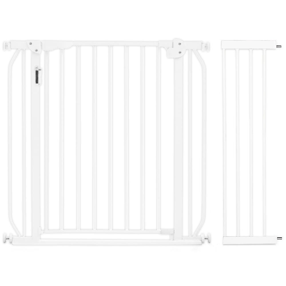 Baby Safe - Metal Safety LED Gate W/ Extension 20cm - White