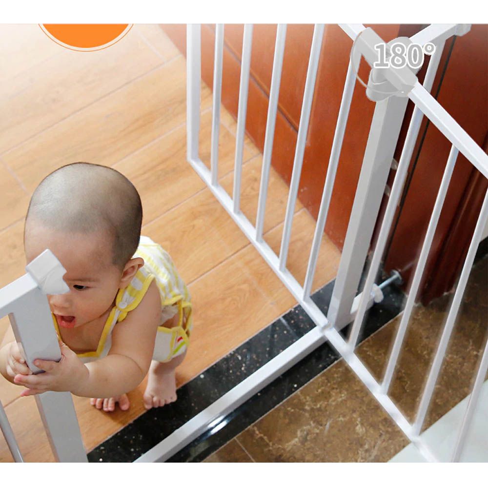 Baby Safe - Metal Safety Gate w/ 20 cm Extension - White