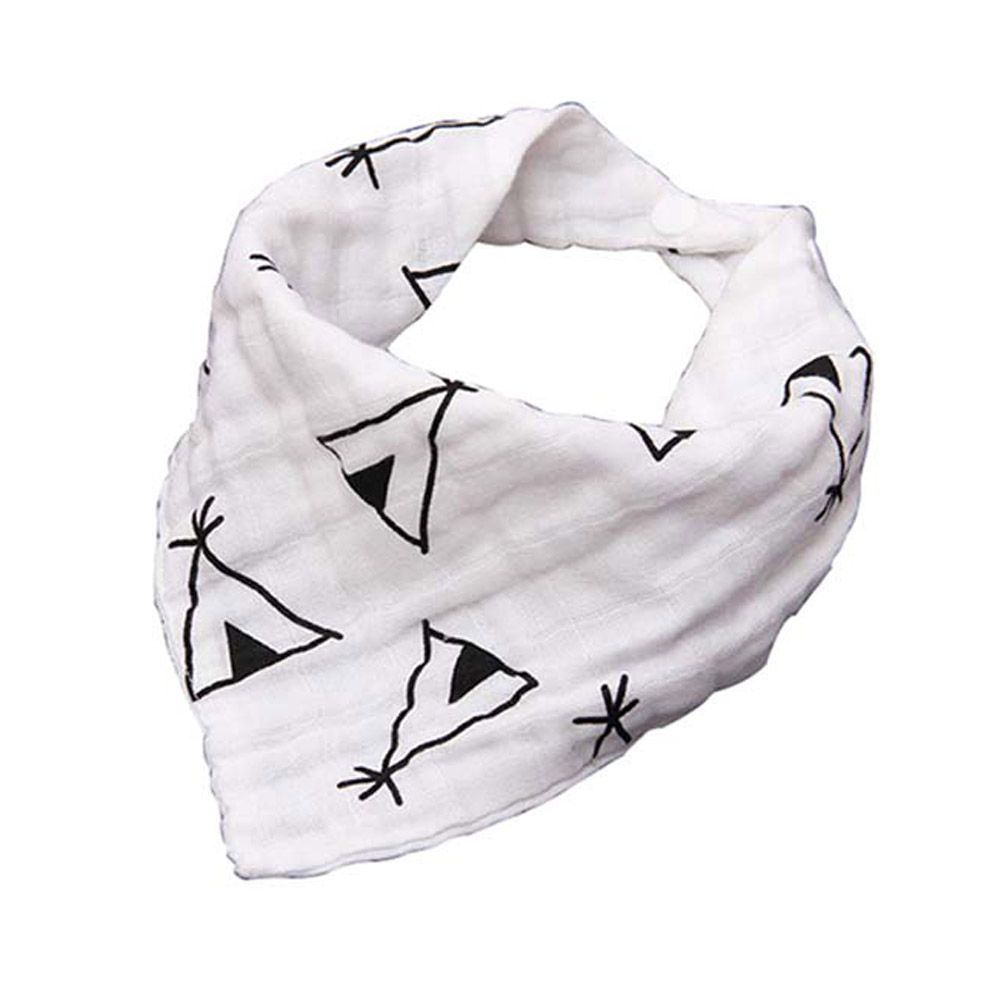 Eazy Kids - Muslin Bandana Bibs - Set of 3- Black & White